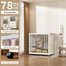 5/4/3/2/1 Layer Folding Wardrobe Closet, No Installation Required, Plastic Storage Cabinet For Baby Clothes, Household Use For Living Room And Bedroom