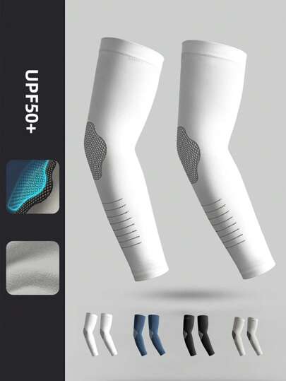 1 Pair Men's Loose Sun Protection Arm Sleeves, Ice Silk Arm Sleeves For Men, New Summer Arm Protectors White Gloves Arm Warmers Autumn Outfits Halloween Costumes Black Arm Sleeve Gifts For Men