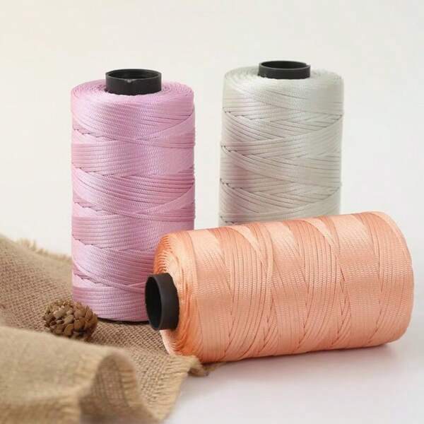 250g Ruban plat crocheté d'été, cordon 100% polyester, matériau de tissage fait main pour chapeaux de soleil d'été au crochet, sandales, sacs