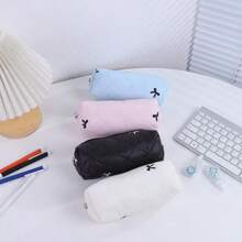 1pc Cute Bow Pencil Case, Large Capacity Student Stationery Organizer Bag, Fashionable Design,Back To School,School Supplies,Pencil Pouch,School Bag