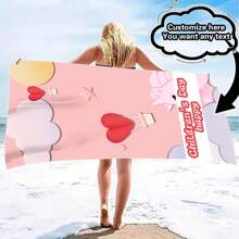 Personalized Beach Towel With Name Or Letter Combination - Super Absorbent & Microfiber Bathroom & Pool Towel, Suitable For Teens And Adults, Quick-Dry Soft Beach Towel With Cartoon Design, Ideal Gift For Boys And Girls Bathroom Decor Summer Travel Essentials Travel Accessories Beach Essentials