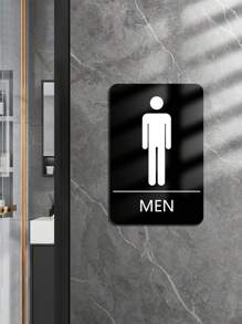 1pc WC Plate, Multi-Style Acrylic Washroom Sign, Toilet Door Plate Indicator, Restroom Identification Plaque Wall Decor Room Decor Stickers Wallpaper Wall Paper Wall Stickers Wall Sticker