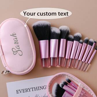 Set de 12 pinceles de maquillaje portátiles y mini, incluye pinceles para polvos y sombras de ojos, herramientas de maquillaje completas para principiantes, excelente regalo para mamá, esposa, novia, amiga, festividades, cumpleaños