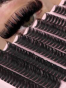 200 piezas de pestañas individuales con rizos de 8-16 mm, extensiones de volumen 80D esponjosas, pestañas postizas de falso mink reutilizables