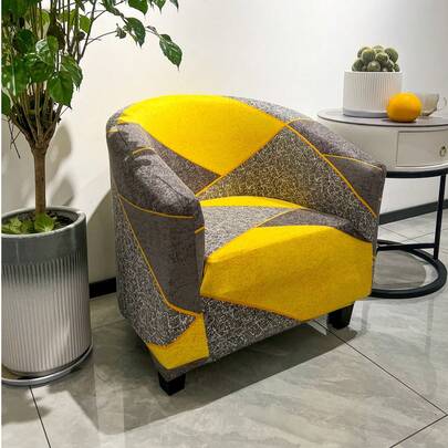 1PC印花椅套通用家居餐椅套全包沙发套四季通用耐磨防尘猫爪加厚防尘高弹力全包椅套