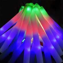 15/35 PCS LED Foam Glow Sticks Bulk Colorful Light Up Stick 3 Flashing Modes Perfect For Birthday Rave Party Wedding Christmas Concert - Multicolor - View 2