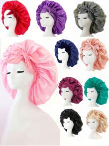 1 Piece Adjustable Satin Nightcap Strap - Soft And Comfortable Hair Cap For Men And Women, Elastic Strap Design, Comfortable Feel, Polyester Material, Perfect For Night Or Styling Back To SchoolHair Bonnet