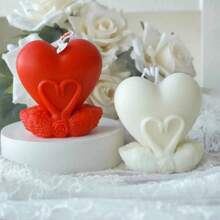 Stampo di silicone per candele a forma di cigno a forma di cuore