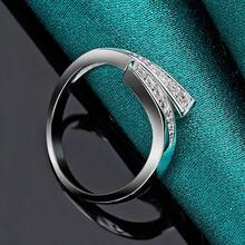 Charm 925 Silver Plated Interweave Zirconia Ring For Women Wedding Party Gift Fashion Jewelry