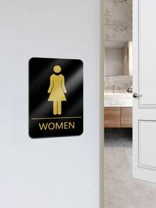 1pc WC Plate, Multi-Style Acrylic Washroom Sign, Toilet Door Plate Indicator, Restroom Identification Plaque Wall Decor Room Decor Stickers Wallpaper Wall Paper Wall Stickers Wall Sticker