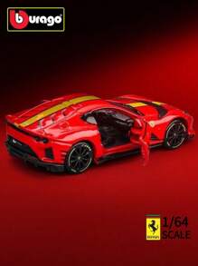 Burago Bburago1:64 Vermelho 812 Competizione Sports Modelo de Carro Capa de Acrílico Preto + Base