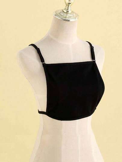 1 件吊带背心细肩带抹胸，胸部遮瑕面板连接至领口，适合低胸衬衫/连衣裙