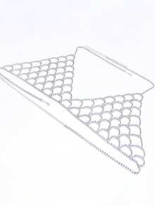 Rhinestone Hollow Body Chain, Casual Versatile Women Bikini Chain