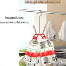 1pc Stainless Steel Shoe Rack Coat Hanger - Space-Saving Metal Storage Hooks For Jackets, Hats And Slippers, Suitable For Indoor And Outdoor Use, Entry Organizer | Stylish Metal Design | Stainless Steel Structure, Shoe Storage Box, Wall-Mounted Shoe Storage Box