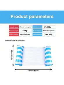 Inflatable Swimming Pool Adult Size Water Hammock, Foldable Floating Pool, Water Leisure Floating Bed, Pool Raft Lounge Chair Float, Party Summer Water Beach Lake Fun Floating Chair Pool Float, Beach Essentials, Beach Accessories - Multicolor - View 7