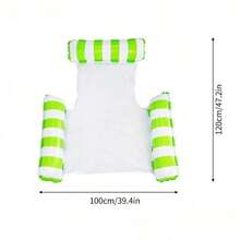 Inflatable Swimming Pool Adult Size Water Hammock, Foldable Floating Pool, Water Leisure Floating Bed, Pool Raft Lounge Chair Float, Party Summer Water Beach Lake Fun Floating Chair Pool Float, Beach Essentials, Beach Accessories - Multicolor - View 12