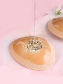 1 Pair Women's Bikini Bra Foam Padding Inserts, With Adhesive Design - Apricot - View 3