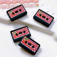 10pcs Vintage Cassette Tape Resin Decors | Cartoon Design DIY Jewelry & Keychain | Realistic Music Themed Accessories, Suitable For Shoes, Boots, Watches And Handmade Decorations - Random Assorted - Multicolor - View 5
