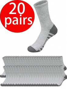 1双/5双/10双/20双装 轻盈透气加大码男士针织中筒袜/踝袜 - 防臭、吸湿排汗、弹力袜，男女皆宜 - 彩色 - 查看 44