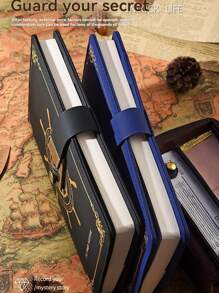 Diário Vintage com Cadeado, Caderno de Estudante, Diário Trancado para Mulheres e Homens Tamanho A5, Diário Trancado para Adultos, Diário de Viagem para Escrever