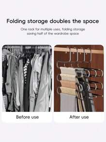 1pc Stainless Steel Hanger, Multiple Colors Available, Non-Slip Space Saving Clothes Storage Rack For Pants Jeans Scarves, Multi-Function Hanger, Wardrobe Organizer, Holiday Decoration Home Decor Spring Decoration