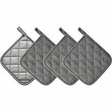 Conjunto de 4 suportes para panelas resistentes ao calor com argolas para pendurar, suporte para panelas próprio para forno, conjunto de protetores de panelas para cozinhar, assar, acampar e uso doméstico