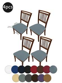1pc/4pcs/6pcs Solid Color Stretch Bar Stool Covers, Washable Protector Sleeve For Restaurant, Hotel, Home Dustproof Seat Cover - grey blue - View 10
