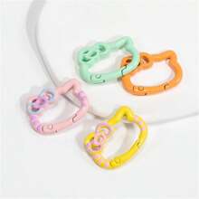Sanrio (Authorized) Sanrio 1pc Hello Kitty Alloy Painted Color Spring Buckle, Cute Cartoon Open Flower Spring Ring Jewelry, Keychain DIY Accessory Connection Buckle, Great Birthday Gift, Graduation Gift, Festival Gift, Commemorative Gift, Party Gift
