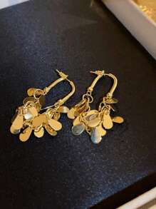 Andkiss Pendientes largos gota de agua con fleco