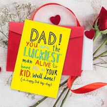 1 pieza Tarjeta divertida del Día del Padre con sobres, tarjetas "Super Dad" para padres y abuelos, tarjetas humorísticas del Día del Padre para hijos e hijas, tarjetas "Feliz Día del Padre" con página en blanco en su interior, regalo perfecto para cualquier ocasión especial como fiestas, cumpleaños, bodas, graduaciones (sobre opcional en dorado o rojo) - Multicolor - Ver 7