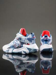 Zapatillas de baloncesto versátiles 2025 nuevas, zapatos deportivos cómodos y antideslizantes para hombres, con suela exterior con sonido de fricción, zapatos casuales para hombres con suela gruesa, zapatos elevadores para exteriores, domina la cancha de baloncesto, el patio de recreo, zapatos para correr (Patrón asimétrico)