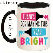 School Thank You Teacher Quotes Theme UV DTF Transfer Paper For DIY Coffee Mugs 9pcs - Bright, Waterproof, Self-Adhesive Transfer Paper With Teacher Text, Perfect For Teacher's Day Gifts