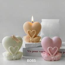 Stampo di silicone per candele a forma di cigno a forma di cuore