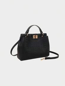 Dedoo Tas jinjing bolak-balik bergaya retro Eropa yang modis untuk wanita, dicetak khusus dengan bahan tahan gores, cocok sebagai hadiah liburan atau untuk ibu-ibu paruh baya, desain kapasitas besar memenuhi kebutuhan perjalanan dan belanja sehari-hari, dapat digunakan sebagai tas bahu, tas selempang, atau tas tangan, tas komuter yang praktis. - Hitam - View 8