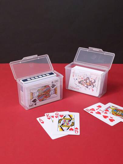 1/3 pièces Boîte de rangement pour cartes transparente, Boîte de rangement pour poker transparente, Boîte de transport pour jeux de société, Boîte de rangement pour tiroir de maison, Boîte de rangement pour cartes de crédit, Outil d'organisation, Boîte de rangement transparente