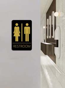 1pc WC Plate, Multi-Style Acrylic Washroom Sign, Toilet Door Plate Indicator, Restroom Identification Plaque Wall Decor Room Decor Stickers Wallpaper Wall Paper Wall Stickers Wall Sticker
