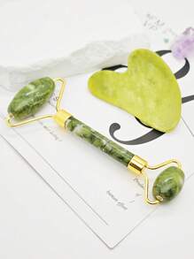 Zestaw 1/2 szt. wałka jadeitowego i gua sha, masażer do twarzy z narzędziem do skrobania gua sha, odmłodzenie twarzy i szyi, usuwanie zmarszczek i opuchlizny wokół oczu, uroda, produkty do pielęgnacji skóry, spa, pielęgnacja ciała, narzędzia do pielęgnacji skóry, pielęgnacja twarzy, akcesoria kosmetyczne, masaż, narzędzie do masażu twarzy, wałek do twarzy