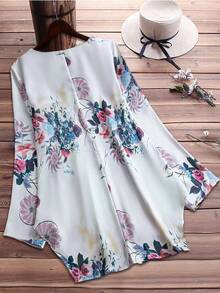 Camisa estampada de algodón, para uso casual y diario - Blanco - Ver 2