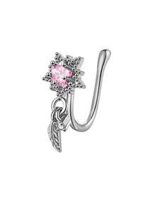 Edelstahl Hufeisen Nasenringe, Septum Ringe, doppelköpfige Ohrknorpel Manschetten mit kubischem Zirkoniaeinheit mit Innengewinde, Augenbrauen, Lippen, Spiral Piercing Schmuck, geeignet für Männer und Frauen
