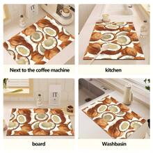 1 buc. Covoraș absorbant pentru uscare, covoraș pentru aparat de cafea, model de desene animate, covoraș de scurgere pentru cafea făcută manual, covoraș de uscare pentru blat de bucătărie, covoraș de scurgere anti-alunecare rezistent la căldură, tampon de scurgere de diatomite, ascunde petele, covoraș de drenaj de bucătărie foarte puternic, covoraș de vase ușor de curățat, potrivit pentru bucătărie, petreceri, petreceri, bar, decor acasă, petreceri