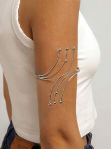 1 pieza Brazalete de metal con diseño de estrella de mar geométrico de moda para mujer, adecuado para playa, vacaciones, fiesta, regalo