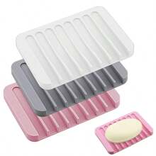 Self-Draining Soap Dish, Bathroom Waterfall Drain Rack, Soap Holder - Extends Soap Life, Keeps Soap Bar Clean, Easy To Clean, Bathroom Accessories Back To School