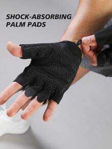 VBOSI 1 双男女透气网眼面料半指运动手套 - 轻便、防滑、减震，适合健身、骑行和举重