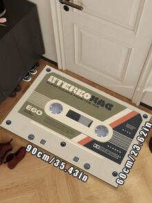 1 件复古设计轻质防滑区域地毯 - 涤纶地毯，带有复古“70 年代超级声音”图案，适用于室内/室外入口、厨房、阳台或卧室垫，防污，易于护理，可机洗，可熨烫，轻质家用地毯家居浴室装饰地毯户外地毯门垫秋季装饰浴室配件返校入口装饰 - 彩色 - 查看 19