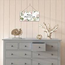 2D Flat Customizable Floral Wooden Sign - Personalized Text Plaque, Rose And Leaf Design, Rustic Wall Hanging Decor, Suitable For Home, Office Or Gift, 2D Flat