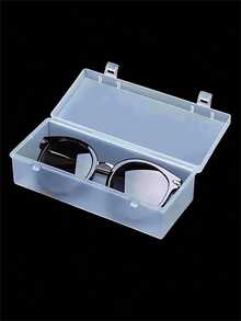 1pc Double Buckle Compartment Storage Box, Simple Plastic DIY Organizer Box For Hardware, Beads, Jewelry Parts - Clear - View 8