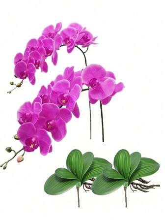 Artificial Phalaenopsis Orchid Flowers And Leaves, Artificial Orchid Stem Plants Suitable For Home Interior Decoration,Artificial Phalaenopsis Branches Realistic Touch (Non-Silk) Orchids, Suitable For Home, Office, Wedding Decorations (White), Wedding Decorations, Simulation Flowers, Simulation Phalaenopsis, White Simulation Flowers Long Pole Branch, Home Decoration