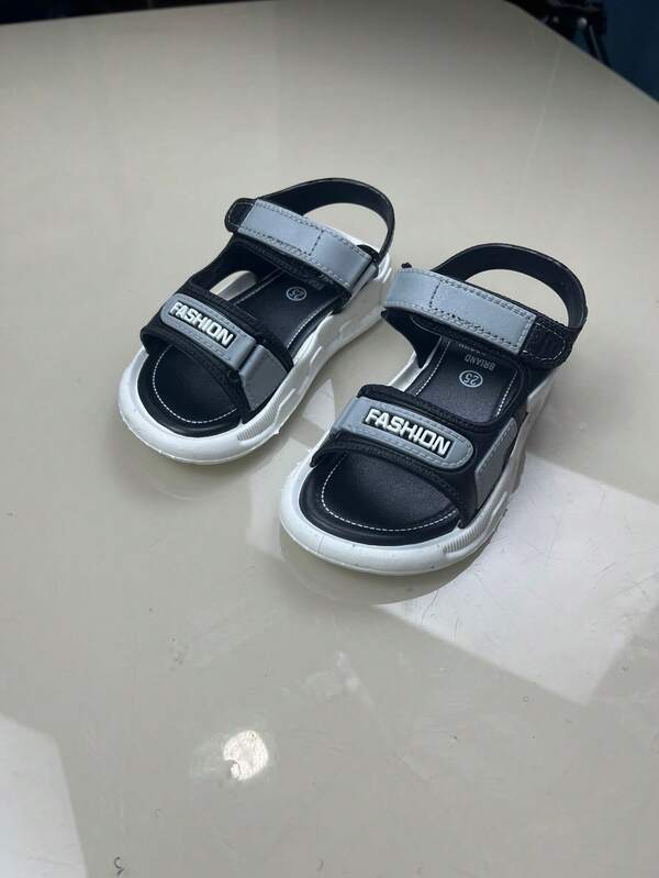 1 Pair Kids Sandals Fashion Letter Sport Girls Sandals Beach Non-Slip Baby Sandal Soft Bottom Small And Medium Children Shoes Summer New