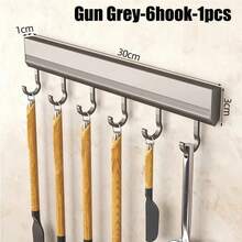 Kitchen Storage Rack, Aluminum Alloy Hook, Wall Mounted Kitchen Utensil Storage Rack, Bathroom Towel Hanger WLKT - 10 Hooks - View 9