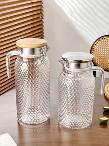 1pc/Set High Temperature Resistant Water Pitcher With Handle - Large Capacity Handled Water Carafe, Ideal For Summer Beverages, Restaurants, Lemonade, Juice And Tea Service, Easy To Clean Design - Multicolor - View 4